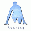 Blue Man Running