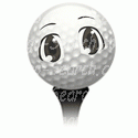 Golf Ball on Tee Cartoon