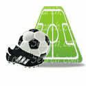 Soccer Pitch with Ball and Cleats