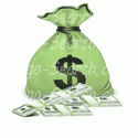 Money Bag with Stacks of Money